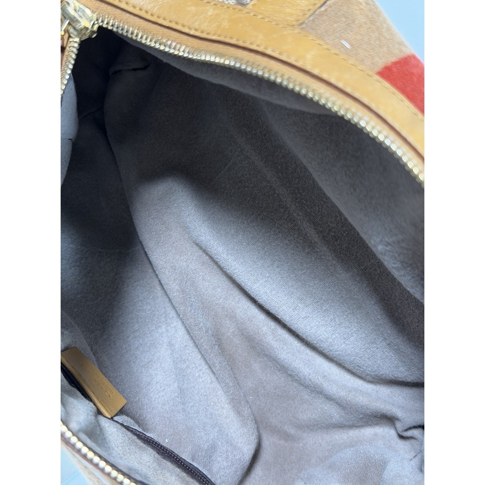 GUCCI Mini Boston Bag Shoulder Bag Canvas Beige Sherry Line Authentic Ladies0037 - Picture 14 of 16